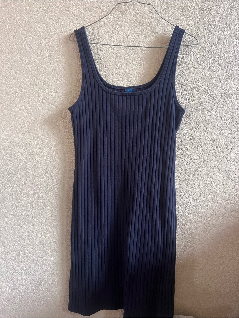 Old Navy Navy Ribbed Midi Tank Dress
